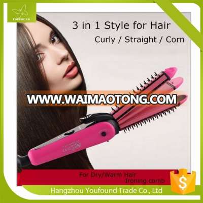 NHC-8890 3 in 1 Style Hair Curler for Straight Corn Curly Hair Mini Hair Curler